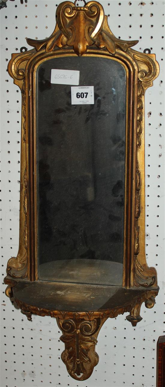 Gilt wall shelf/mirror